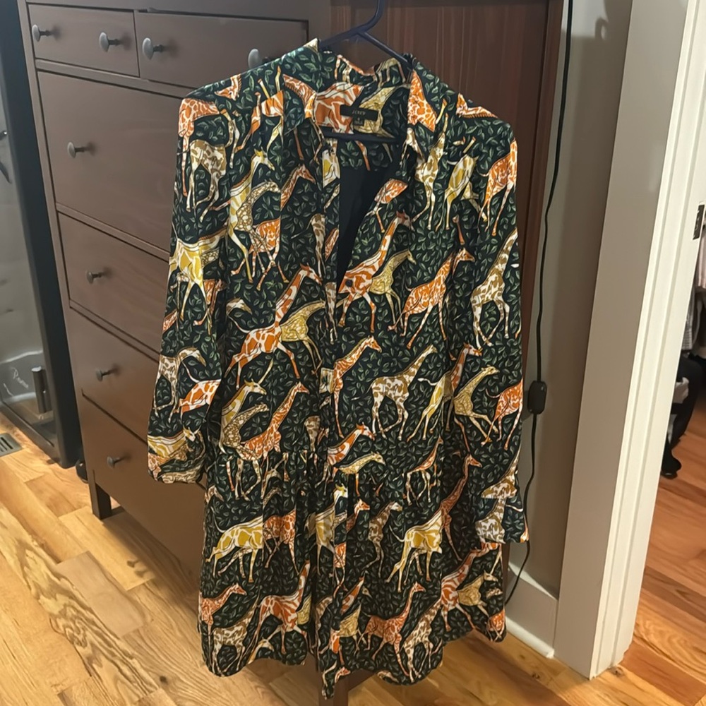 Jcrew giraffe animal shift dress